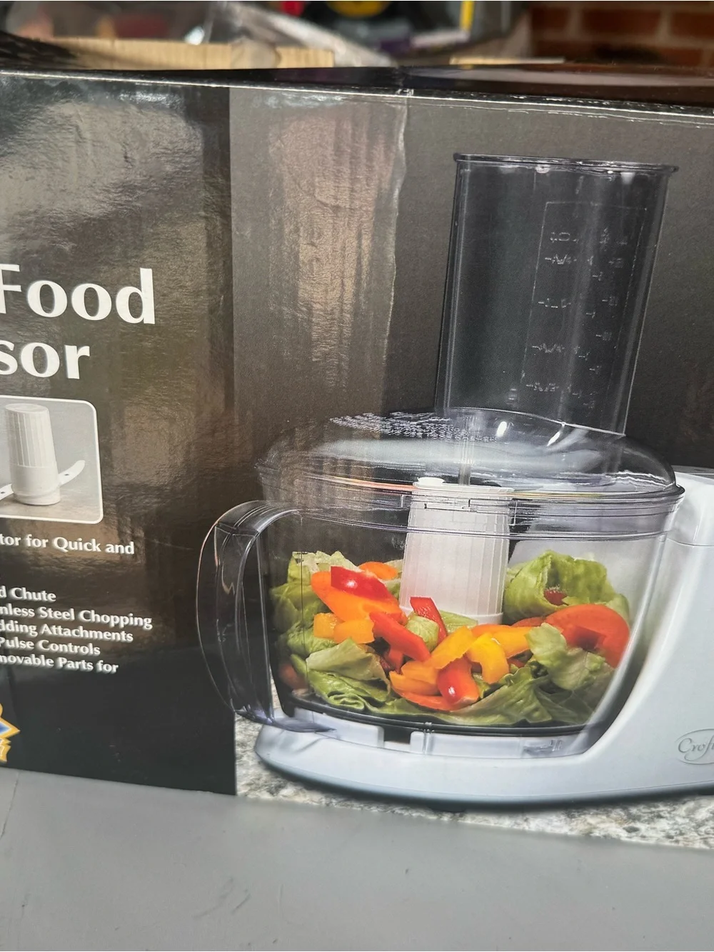 Compact Food Processor in Clear and White - Multi-Function Chopper